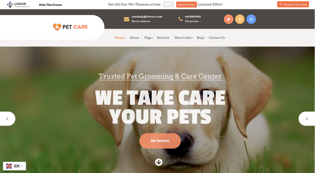 WordPress Website Templates for Pets